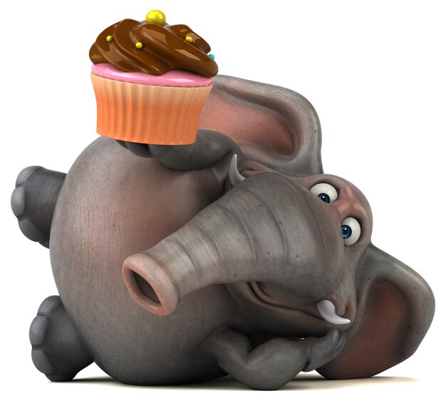 Lustiger Elefant - 3D-Illustration