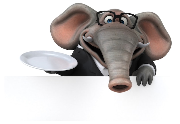 Foto lustiger elefant - 3d-illustration