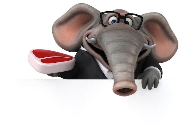 Lustiger Elefant - 3D-Illustration