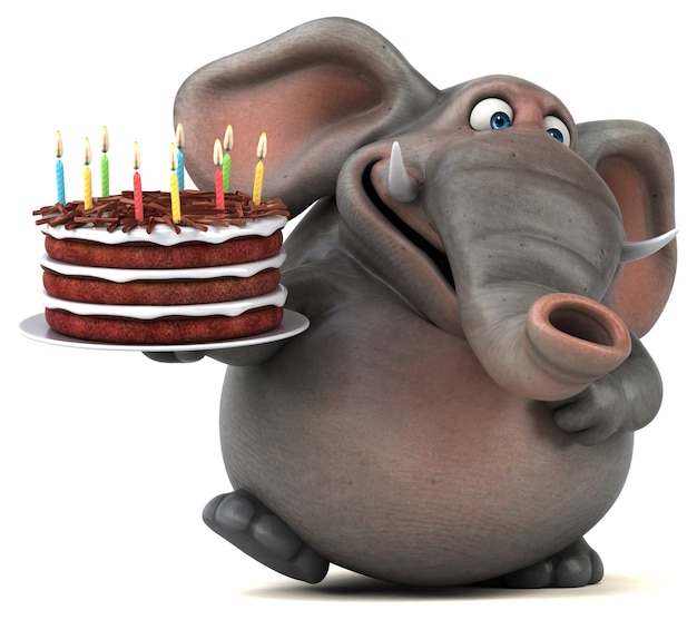 Foto lustiger elefant - 3d-illustration