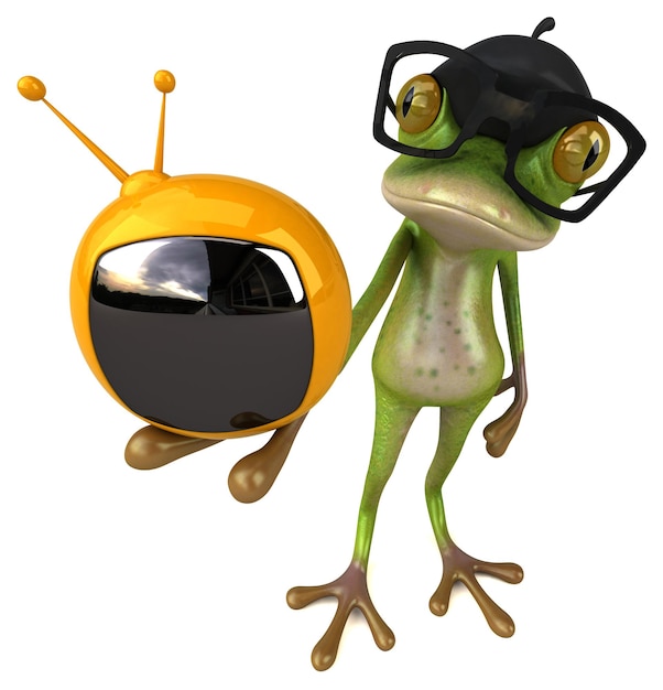 Lustiger französischer Frosch - 3D-Illustration