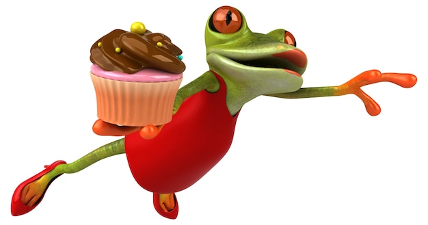 Lustiger Frosch - 3D-Illustration