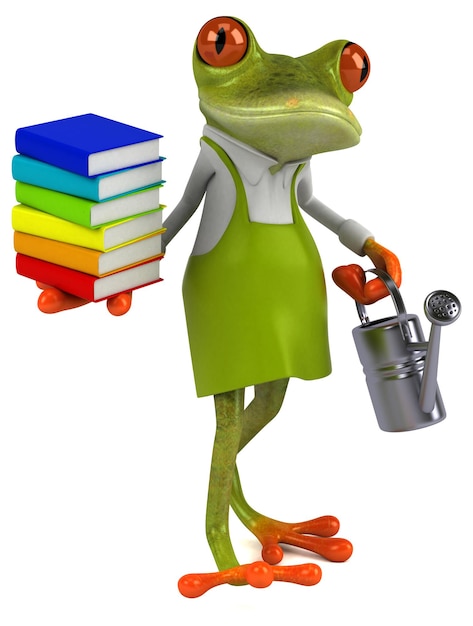 Lustiger Froschgärtner - 3D-Illustration