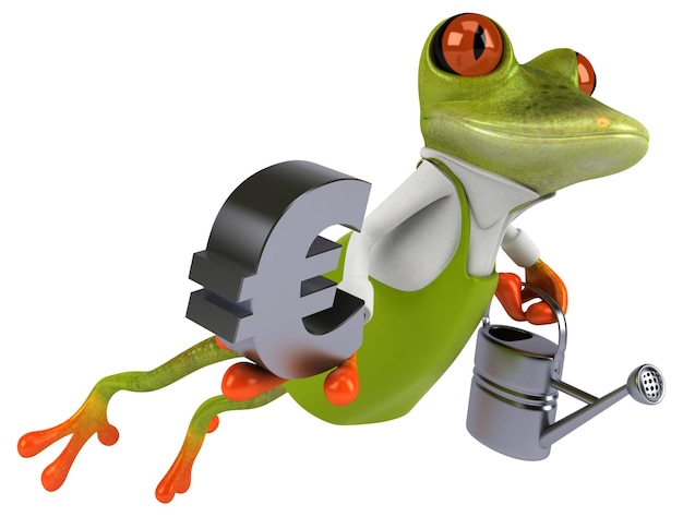 Lustiger Froschgärtner - 3D-Illustration