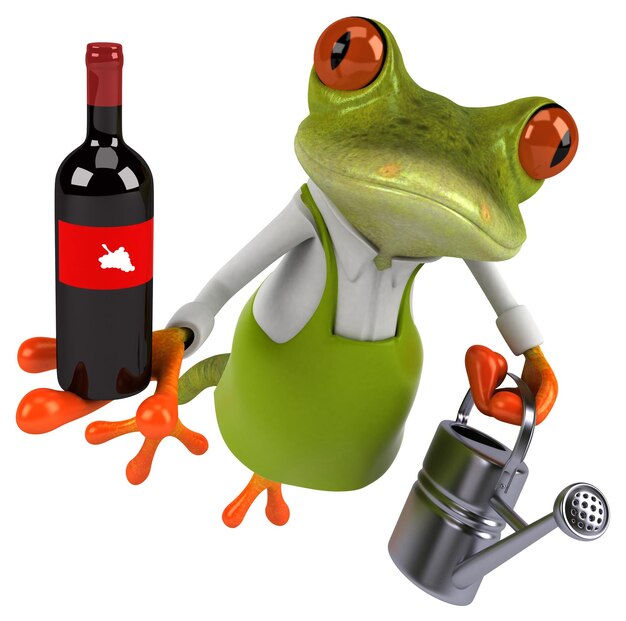 Lustiger Froschgärtner - 3D-Illustration