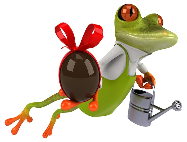 Lustiger Froschgärtner - 3D-Illustration