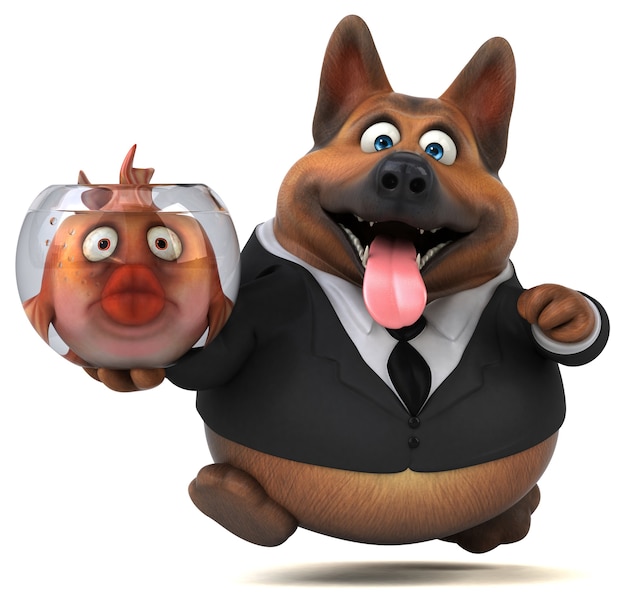 Lustiger Hund - 3D-Illustration