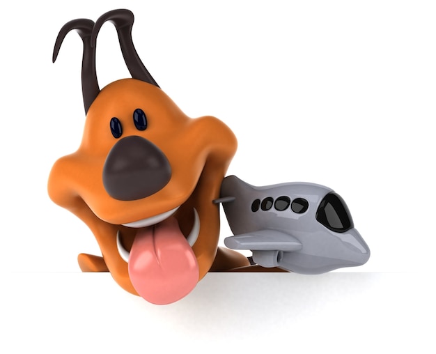 Lustiger Hund - 3D-Illustration