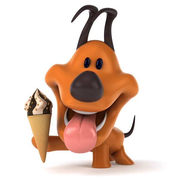 Lustiger Hund - 3D-Illustration