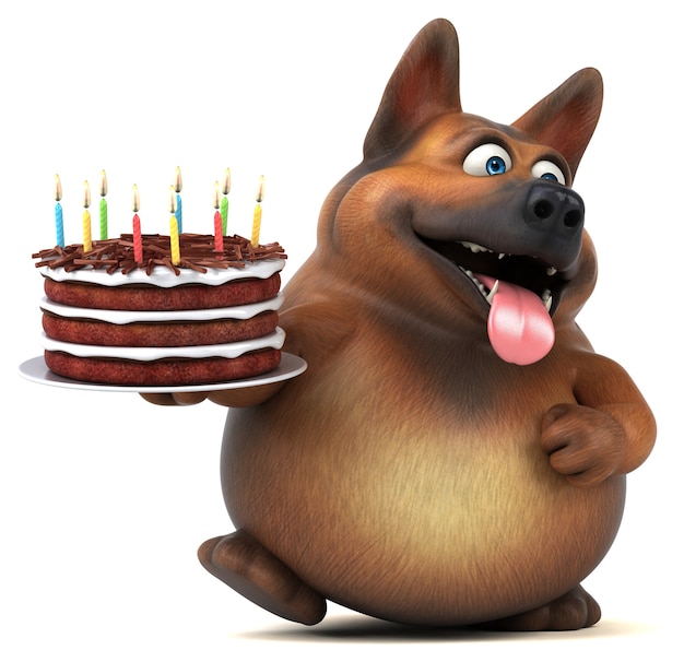 Lustiger Hund - 3D-Illustration