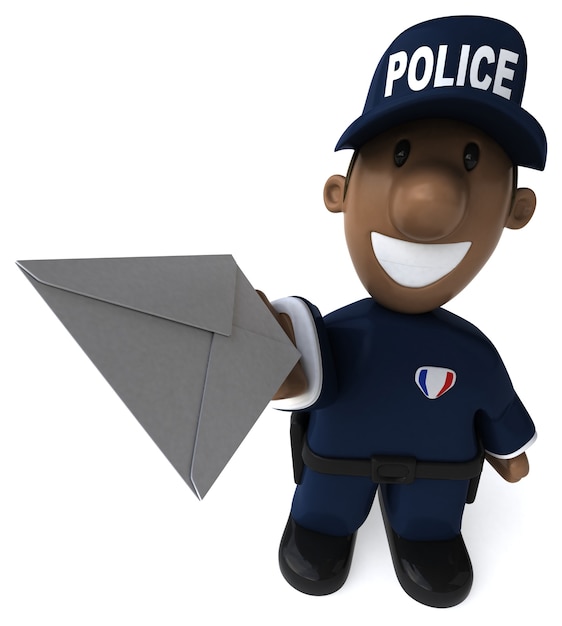 Lustiger Polizist - 3D-Illustration