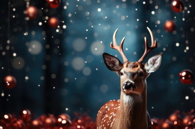 Foto lustiger rudolph die rote nase mit roter weihnachtsmütze frohe weihnachten