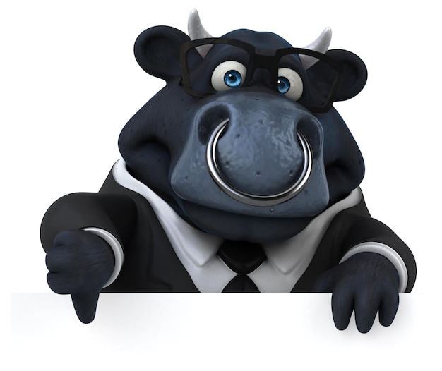 Lustiger Stier - 3D-Illustration