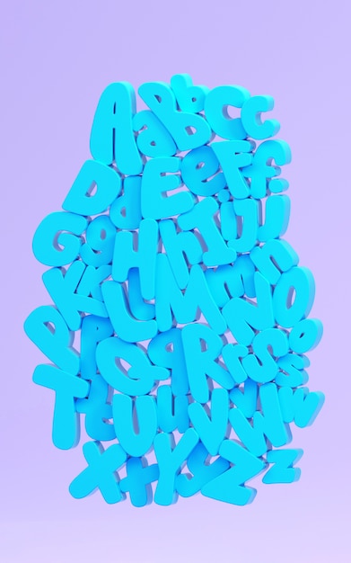 Lustiges Alphabet 3d