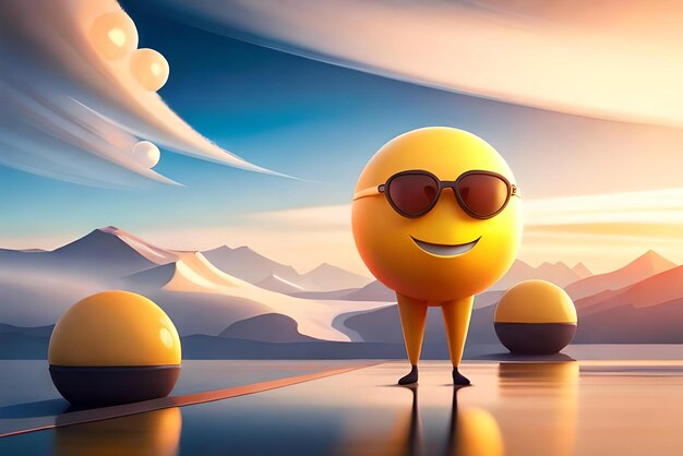 lustiges Emoji-Konzept 3D-Illustration-Stil trauriges Emoji glückliches Emoji