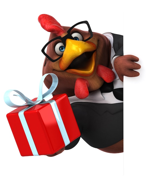Lustiges Huhn - 3D-Charakter