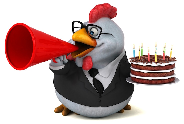 Foto lustiges huhn - 3d-illustration