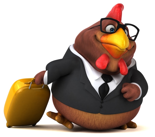 Lustiges Huhn - 3D-Illustration