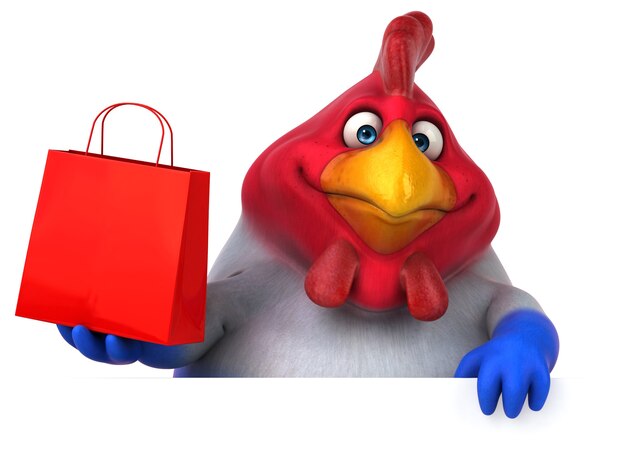 Lustiges Huhn - 3D-Illustration