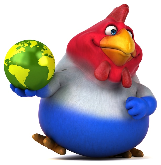 Lustiges Huhn - 3D-Illustration