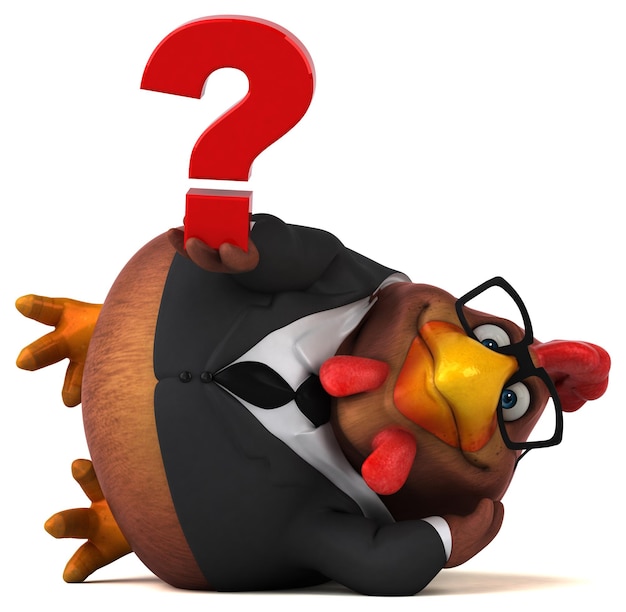 Lustiges Huhn - 3D-Illustration