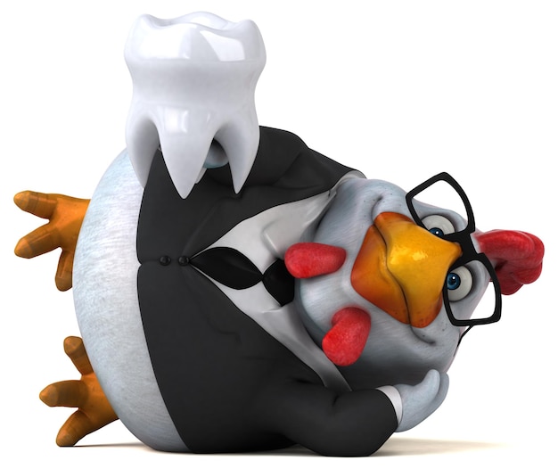 Lustiges Huhn - 3D-Illustration