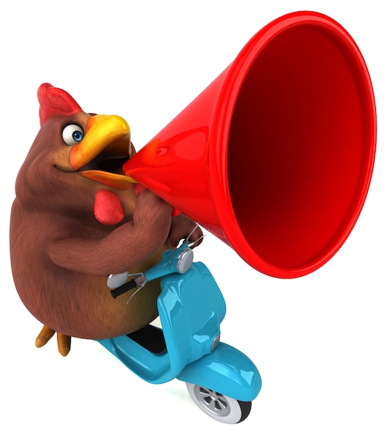 Lustiges Huhn - 3D-Illustration