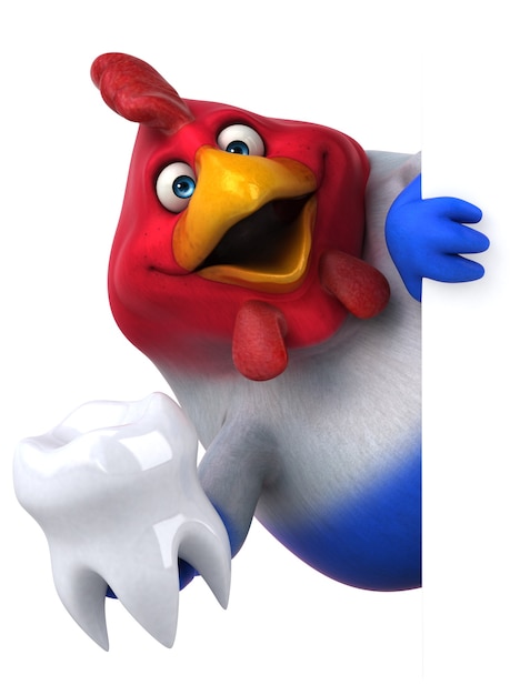 Lustiges Huhn - 3D-Illustration