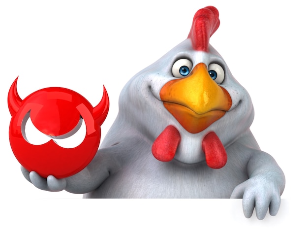 Lustiges Huhn - 3D-Illustration