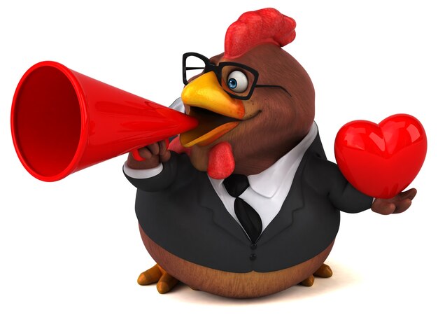 Lustiges Huhn - 3D-Illustration