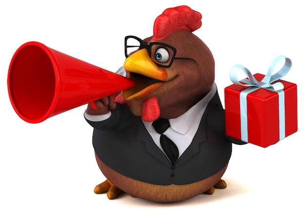 Lustiges Huhn - 3D-Illustration