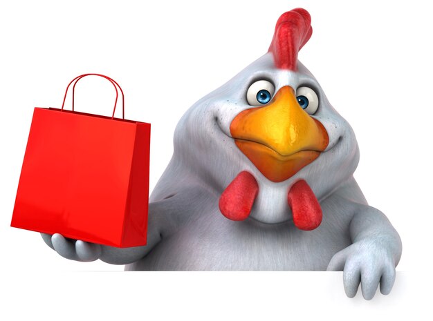 Lustiges Huhn - 3D-Illustration