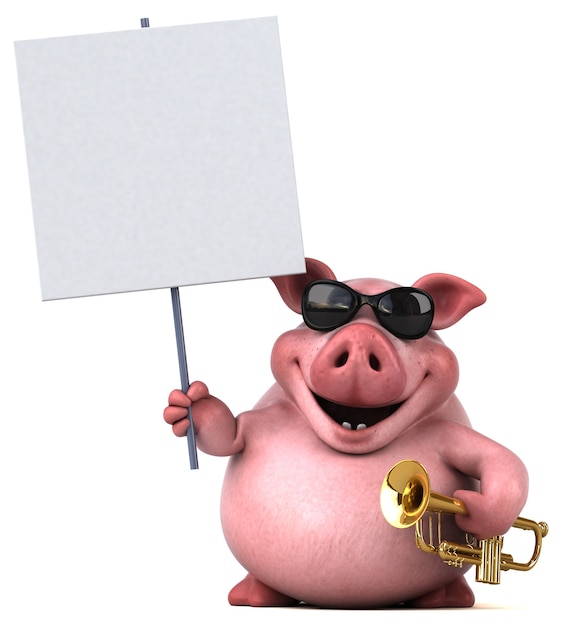 Lustiges Schwein - 3D-Charakter