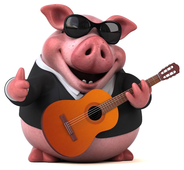 Lustiges Schwein - 3D-Illustration