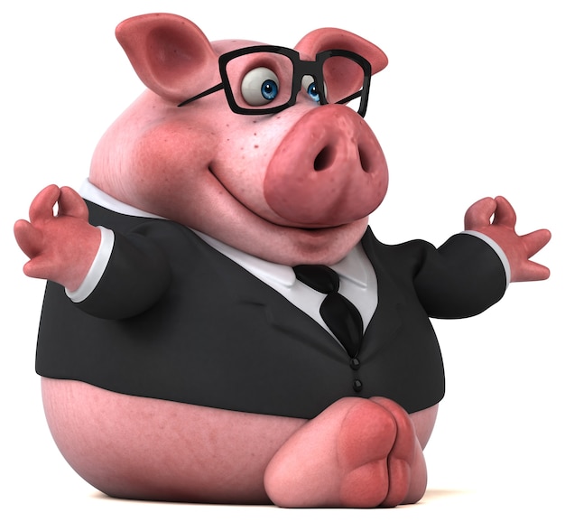 Lustiges Schwein - 3D-Illustration