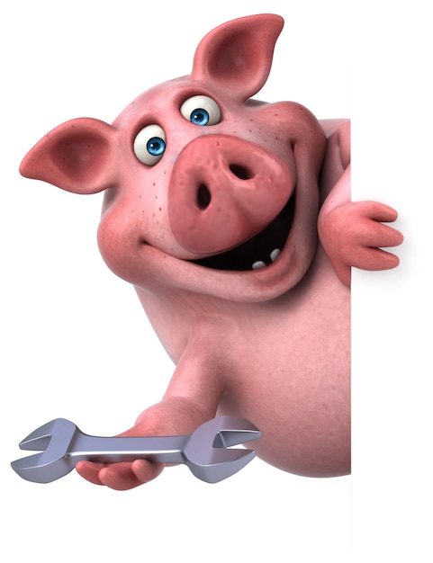 Lustiges Schwein - 3D-Illustration