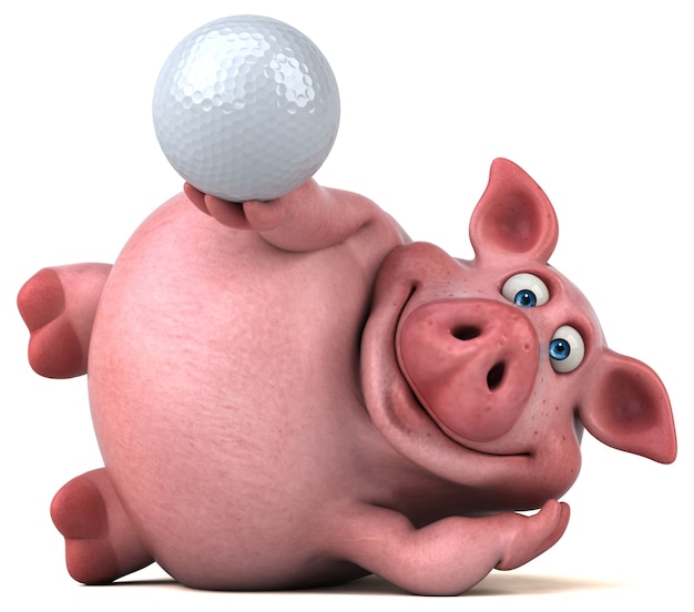 Lustiges Schwein - 3D-Illustration