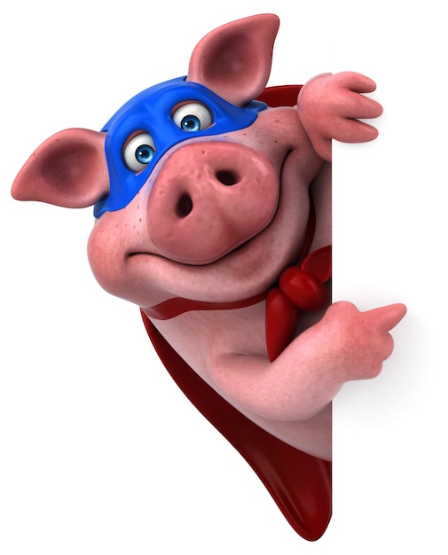 Lustiges Schwein - 3D-Illustration