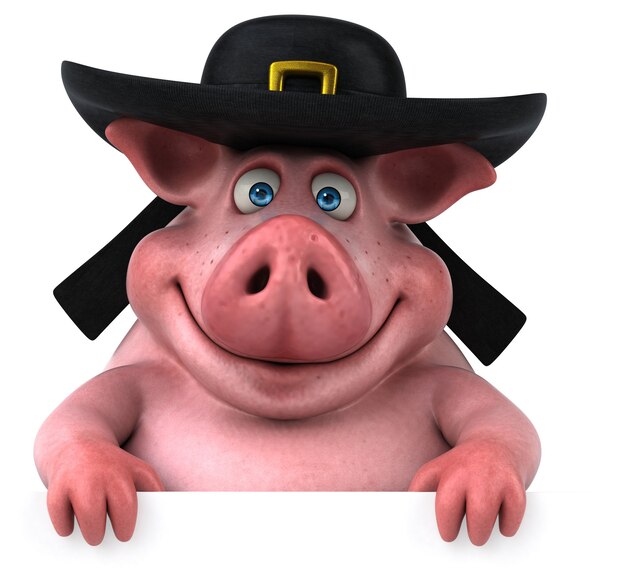 Lustiges Schwein - 3D-Illustration