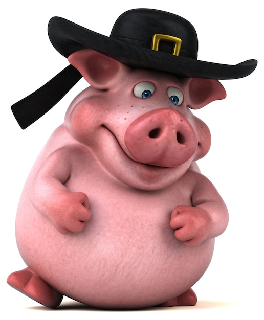 Lustiges Schwein - 3D-Illustration