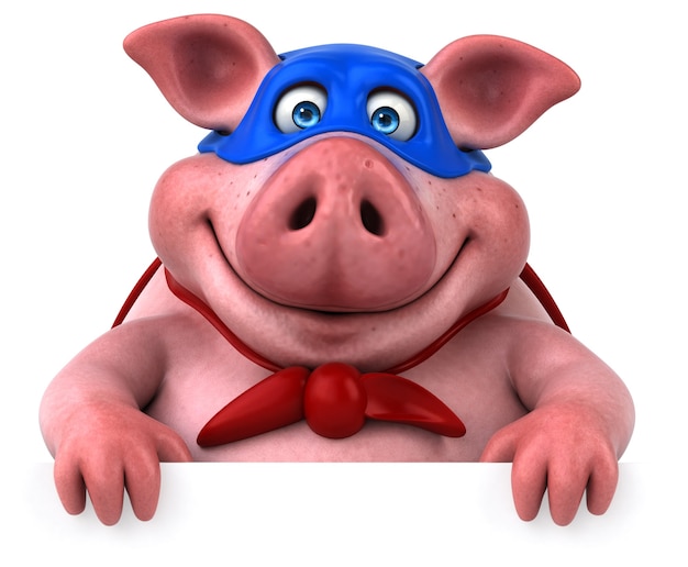 Lustiges Schwein - 3D-Illustration