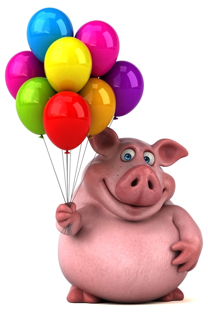 Lustiges Schwein - 3D-Illustration