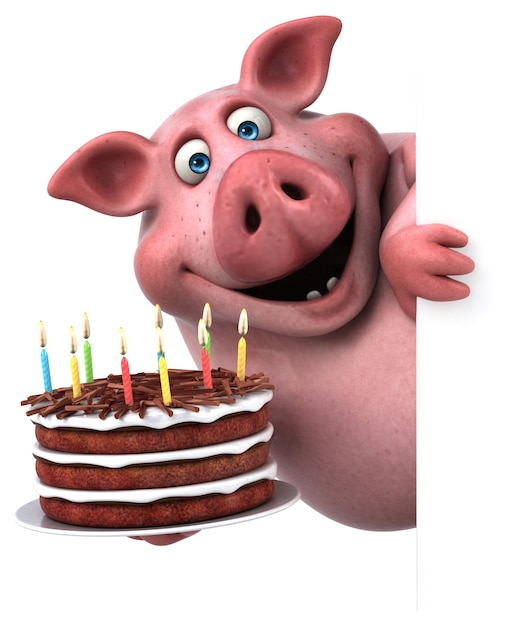 Lustiges Schwein - 3D-Illustration