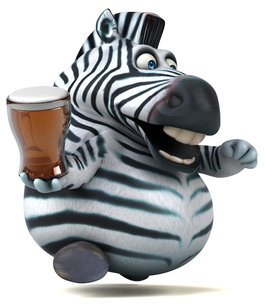 Lustiges Zebra - 3D-Illustration