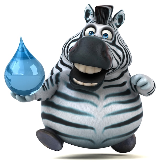 Lustiges Zebra - 3D-Illustration