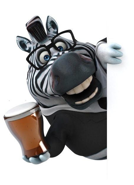 Lustiges Zebra - 3D-Illustration