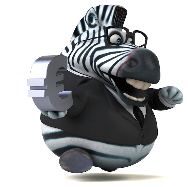 Lustiges Zebra - 3D-Illustration