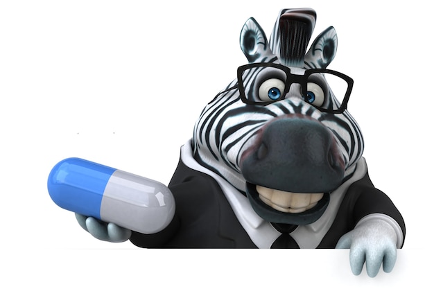 Lustiges Zebra - 3D-Illustration