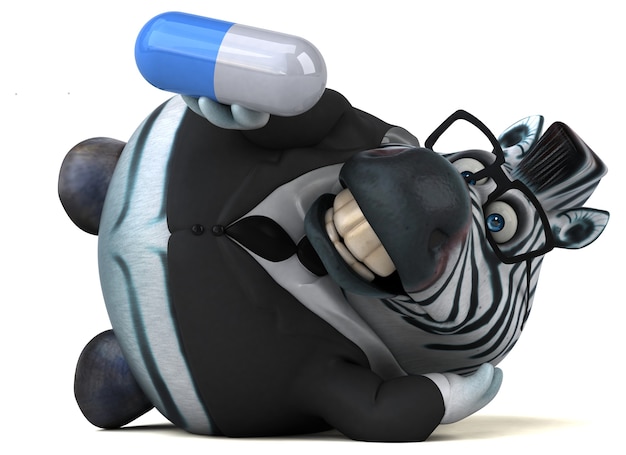 Lustiges Zebra - 3D-Illustration