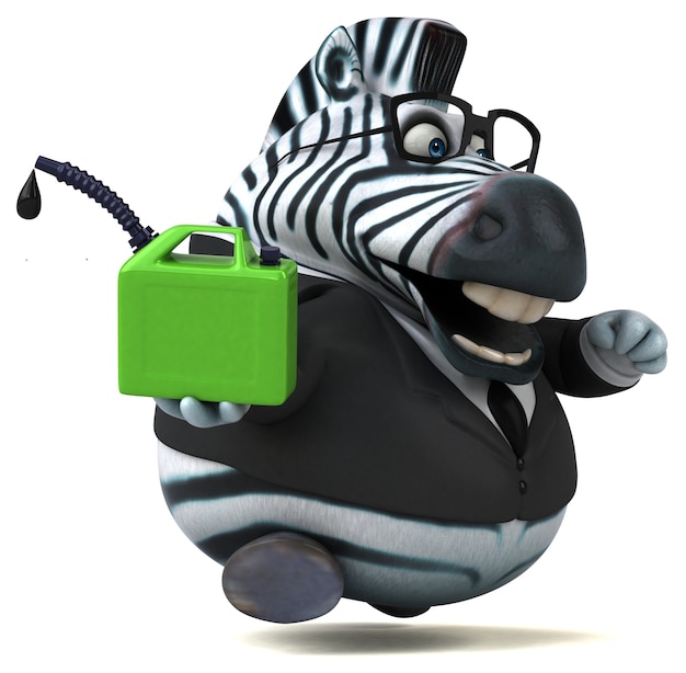 Lustiges Zebra - 3D-Illustration